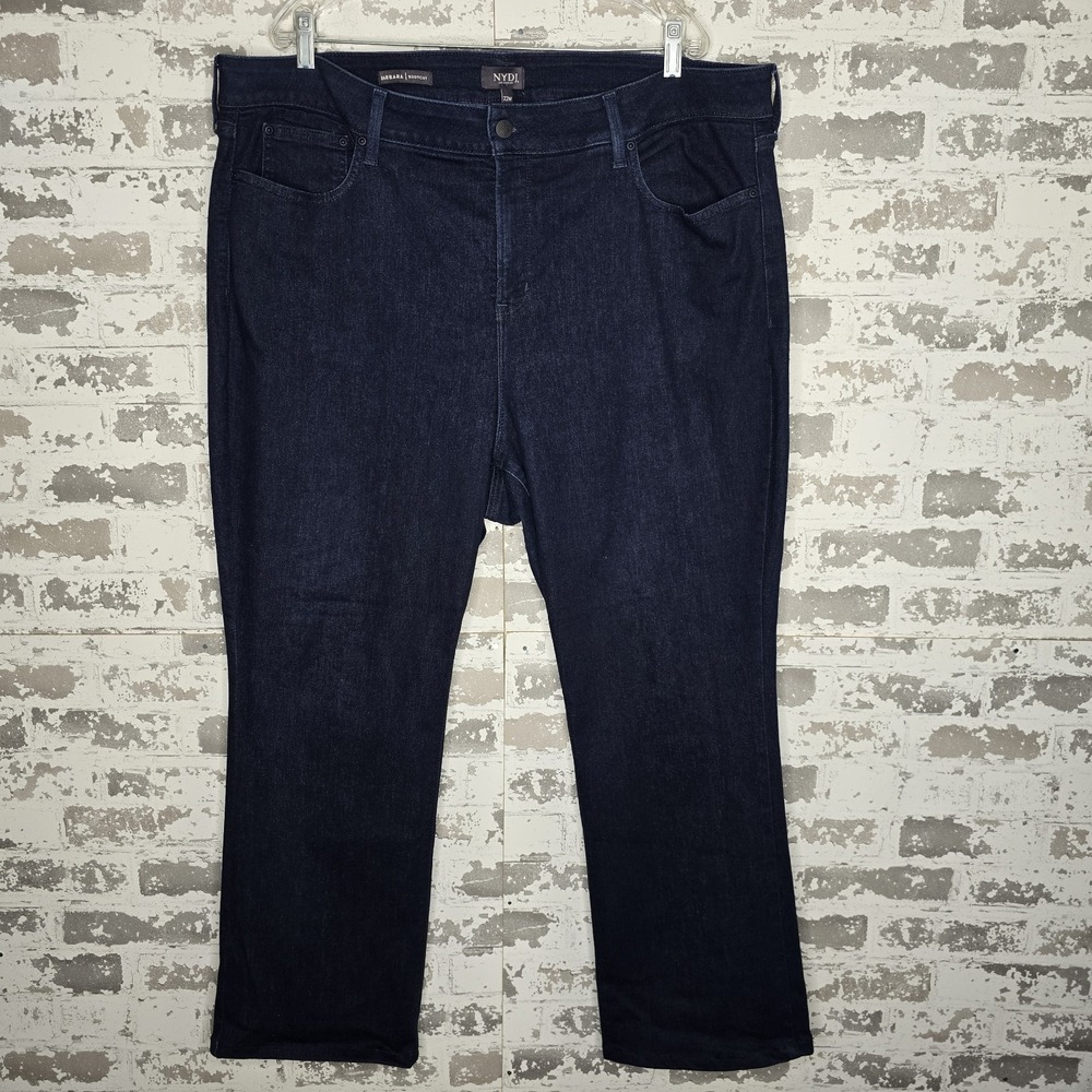 NYDJ Jeans Womens 22W Plus Size Dark Blue Wash High Rise Barbara Bootcut Denim